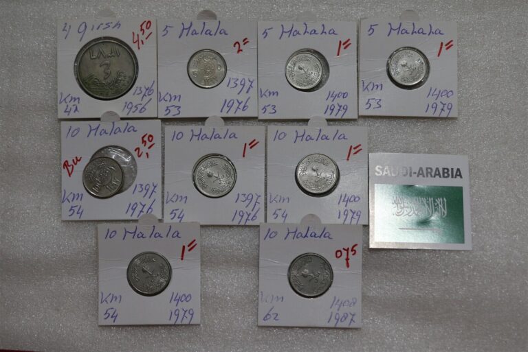 Read more about the article SAUDI ARABIA – 9 OLD COINS LOT B49 #N218.