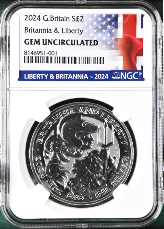 Read more about the article 2024 uk 2 lb liberty and britannia 1 oz silver coin ngc GEM uncirculated