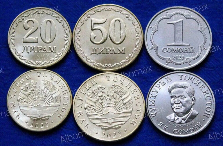 Read more about the article TAJIKISTAN NEW COIN SET 20 + 50 Diram + 1 Somoni 2023 UNC LOT of 3 COINS