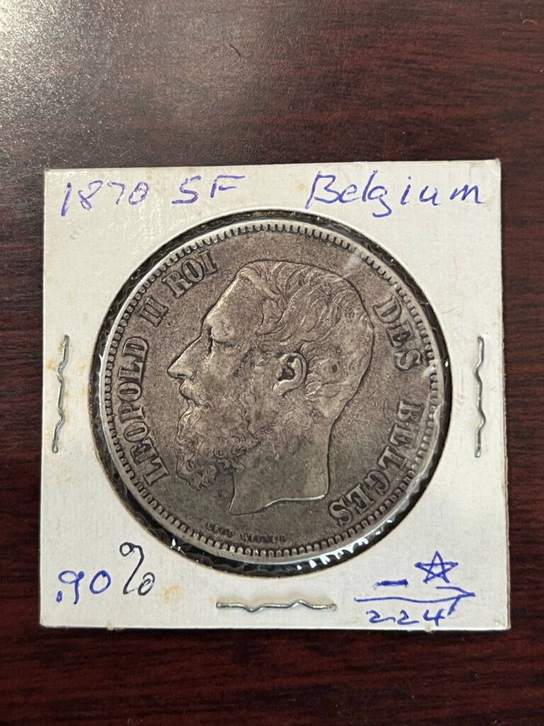 Read more about the article 1870 Belgium Silver 5 Francs Leopold II