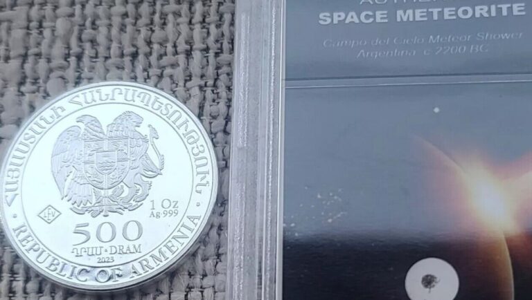 Read more about the article 1 oz Silver Armenia Coin and a Space Meteorite  2023 Noah’s Ark