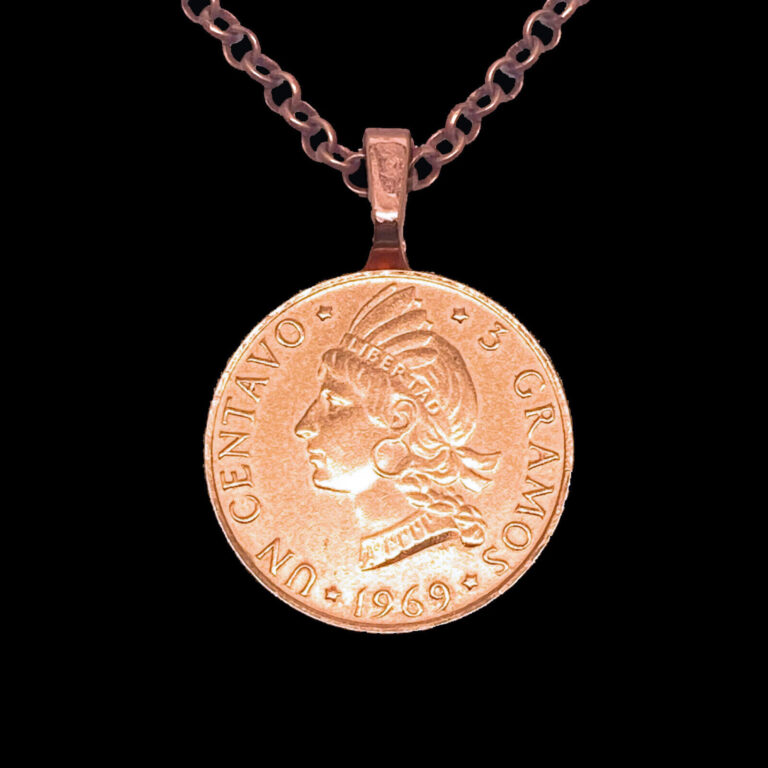 Read more about the article Dominican Republic Coin Necklace  One Centavo  1969  Food Coin