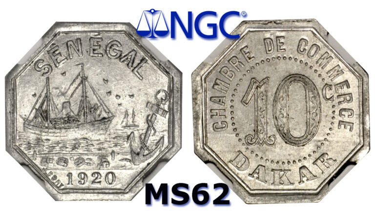 Read more about the article SENEGAL  10 Centimes 1920 NGC MS62 Dakar Free Shipping