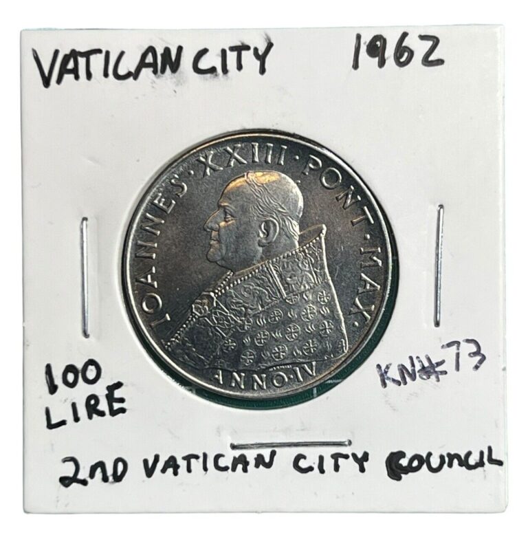 Read more about the article 1962 Vatican City 100 Lire Coin KM# 73 John XXIII Second Vatican City Council