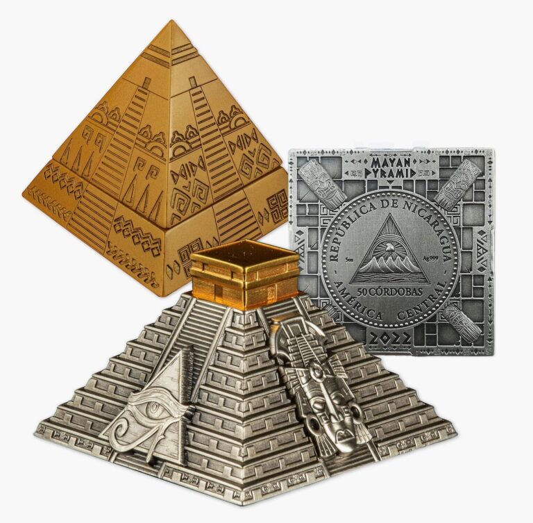 Read more about the article Mayan Pyramid Of Chichen Itza 5 Oz Silver Coin 50 Cordobas Nicaragua 2022