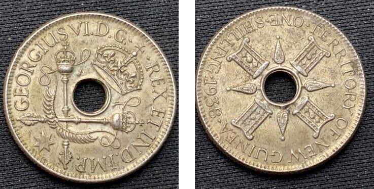 Read more about the article 1938 New Guinea 1 Shilling Coin .925 Silver     #D270