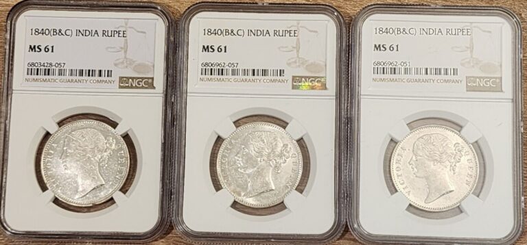 Read more about the article LOT OF 3 COINS 1840 B and C EAST INDIA COMPANY RUPEE NGC MS61