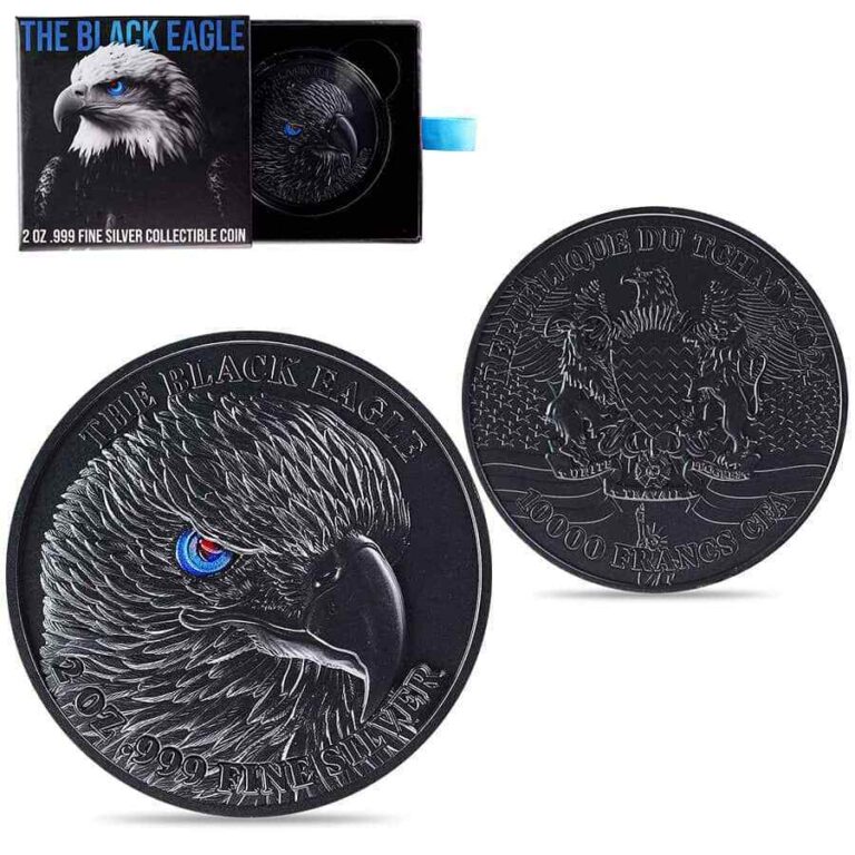 Read more about the article 2024 Chad 2 oz Silver Black Eagle High Relief Coin .999 Fine