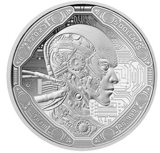 Read more about the article 2023 Samoa AI Cyborg – 1oz Silver Proof-like Coin