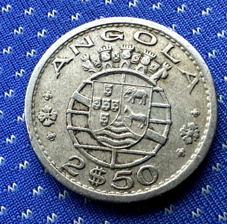 Read more about the article 1968 Portugal Angola 2.50 Escudos Coin XF    #M630