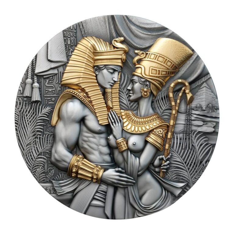 Read more about the article 2023 Cameroon Egyptian Pharaoh Amenhotep and Nefertiti 2oz Silver Coin