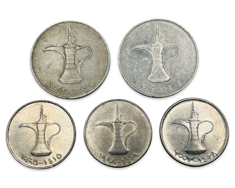 Read more about the article Lot of 5 United Arab Emirates UAE 1 Dirham Coins – All Different Dates #WA93013