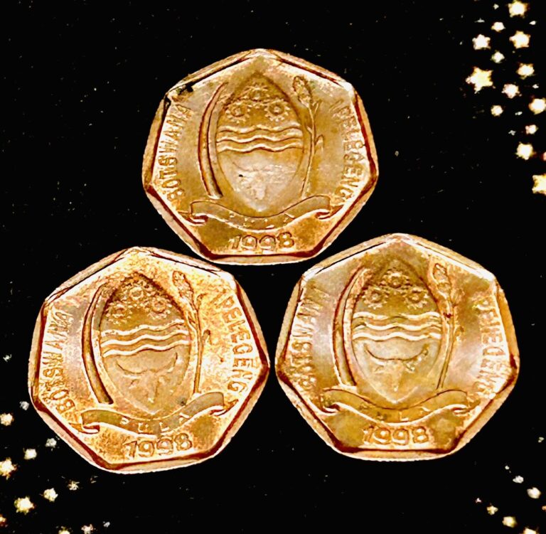 Read more about the article Botswana ~ 5 Thebe ~ (1998) ~ Ipelegeng Pula ~ Lot Of 3 Coins ~ KM#26