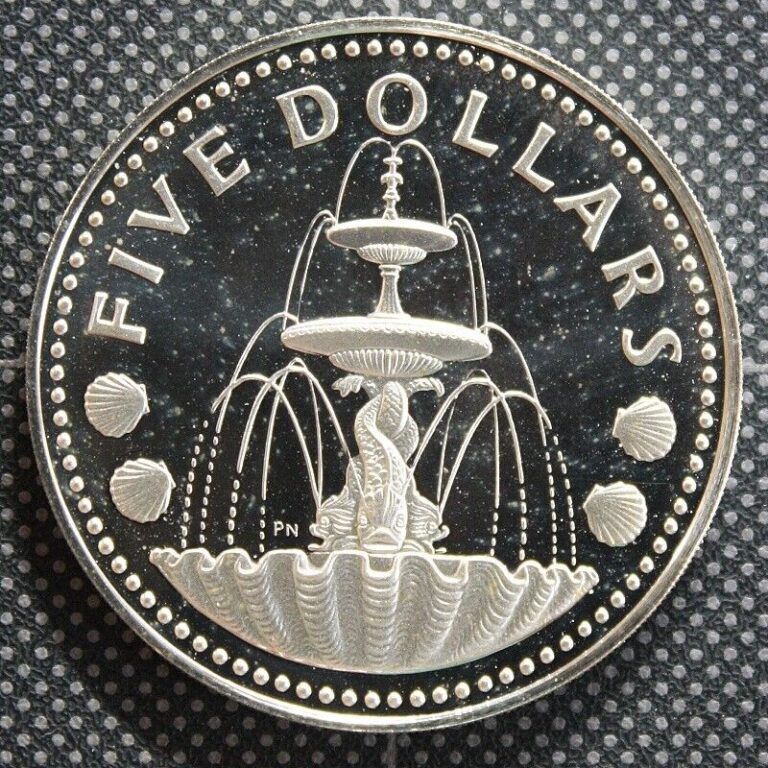 Read more about the article 1973 Barbados Five Dollar .800 SILVER PROOF $5 Coin Uncirculated fountain shield