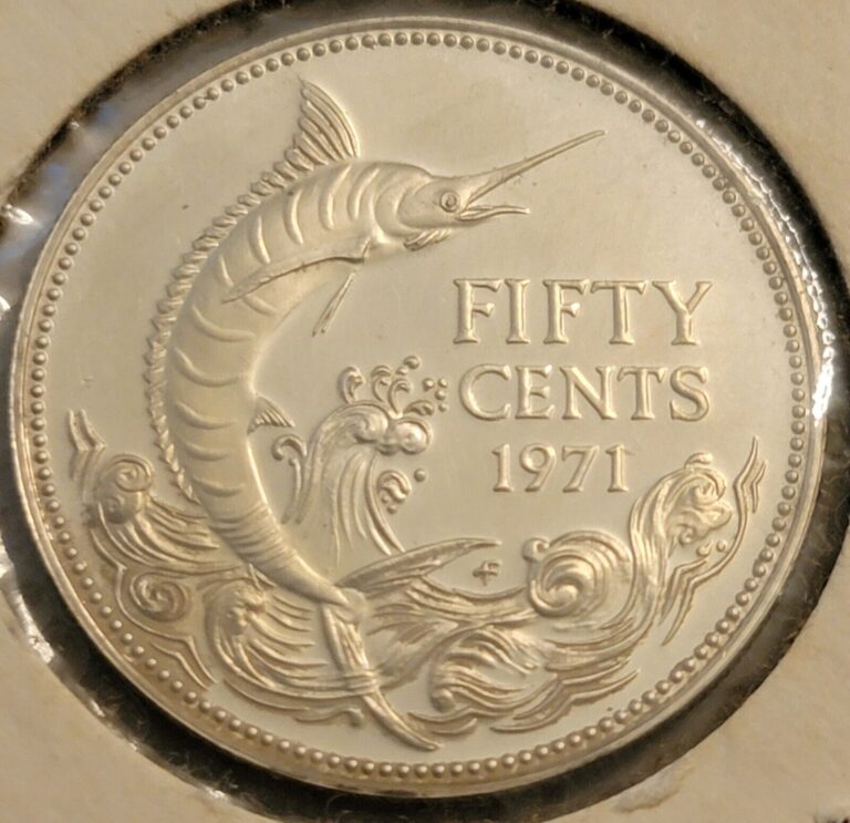 Read more about the article BAHAMAS – 1971 Elizabeth II Silver 50 Cents Gem Proof Ultra Cameo Low Mint 31k