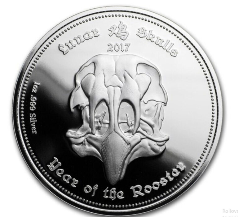 Read more about the article 2017 LUNAR SKULLS – Chinese Year of the Rooster – 1oz Proof BU Coin GABON