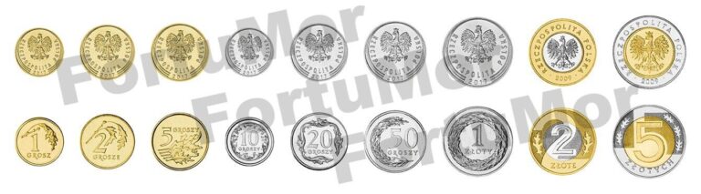 Read more about the article Poland  UNC  9 PCS COIN SET  1 2 5 10 20 50 Groszy 1 2 5 Zlotych 2017  BIMETAL