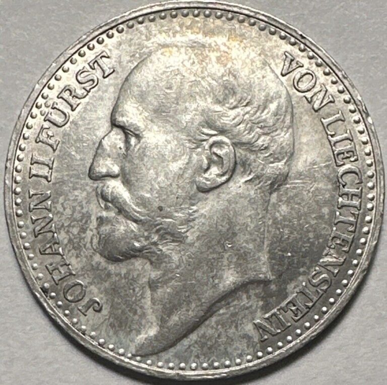 Read more about the article 1904 Liechtenstein 1 Krone Johann II. Only 75 000 Minted! Rare Silver Coin