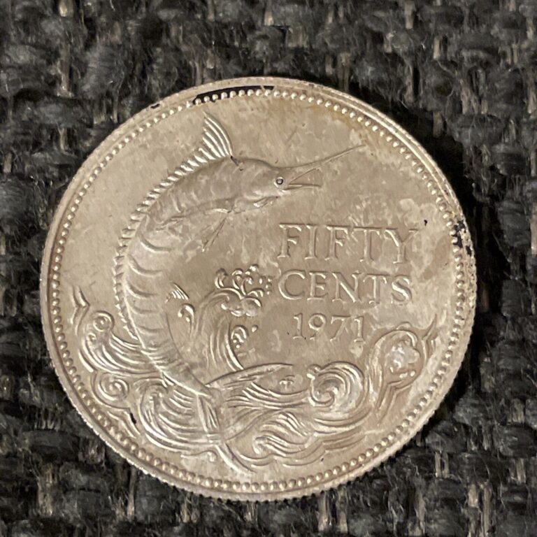 Read more about the article Bahamas 1966 – 50 Cents Silver Coin – Queen Elizabeth II – Blue Marlin