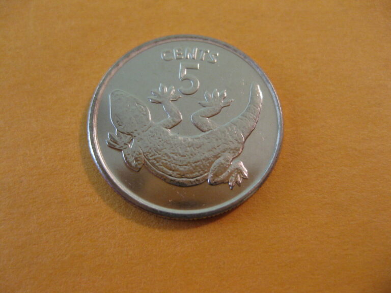 Read more about the article 1979 Kiribati Coin 5 Cents   TOKAI LIZARD    uncirculated beauty dragon