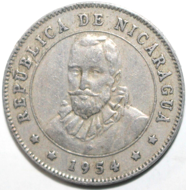 Read more about the article Nicaraguan 25 Centavos Coin 1954 KM# 18.1 Nicaragua Cordoba Twenty-Five