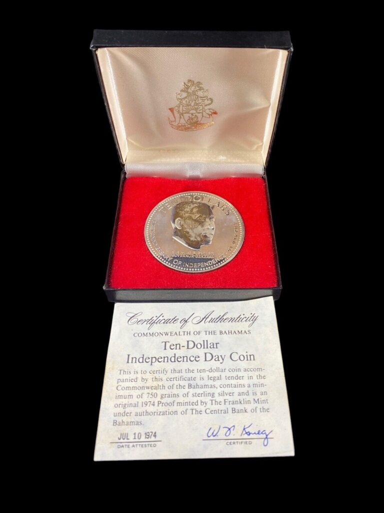Read more about the article 1974 Commonwealth of Bahamas $10 Proof Silver Coin Ten Dollar Franklin Mint