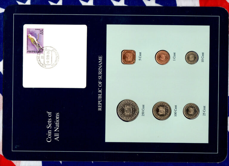 Read more about the article Coin Sets of All Nations Suriname UNC 1987-1989 10 25 100 250 cents 1989