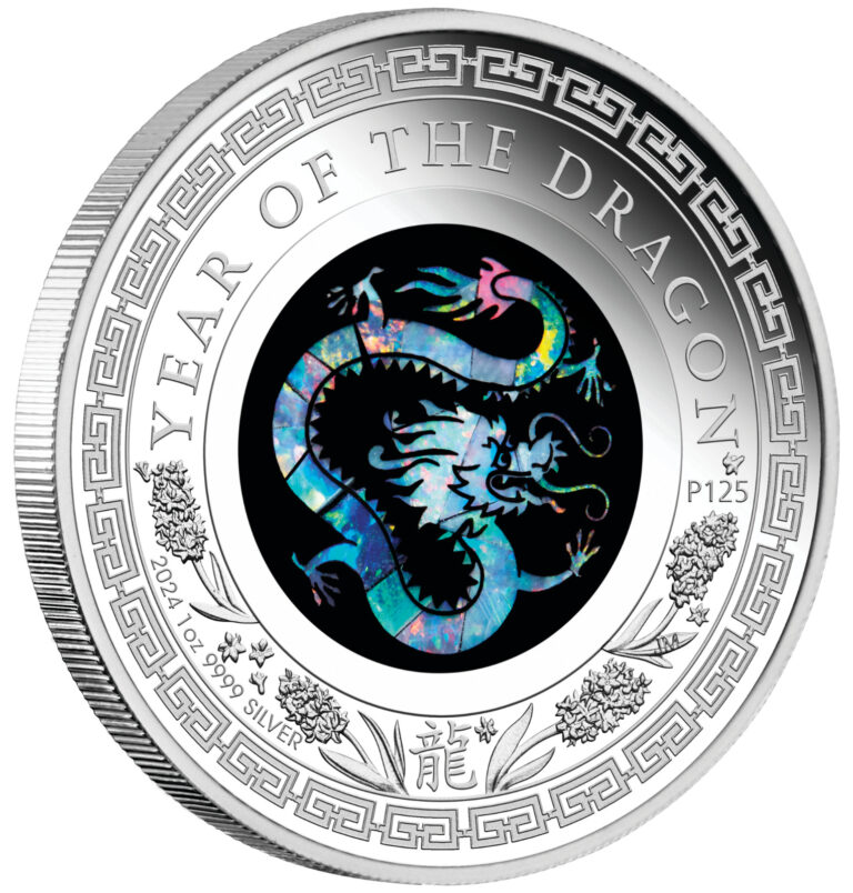 Read more about the article 2024 Australia Opal Series Lunar Year of the Dragon 1oz Silver Proof $1 Coin