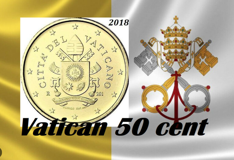 Read more about the article Vatican coins 50 cent Euro 2010 2011 2015 2016 2018 Pope Benedictus Francis City