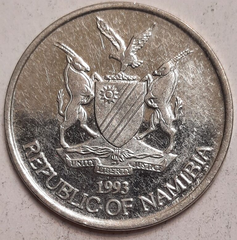 Read more about the article ONE CENT COINS: 1993 Namibia Africa 5 Cedis Coin