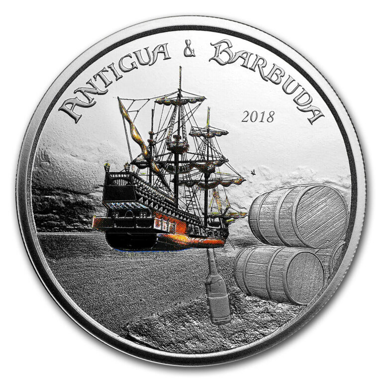 Read more about the article 2018 Antigua and Barbuda 1 oz Silver Rum Runner Proof (Colorized)