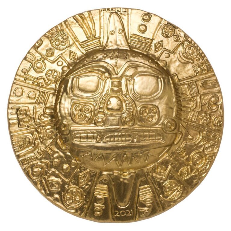 Read more about the article 2021 Palau Inca Sun God Ultra High Relief 1 oz Silver Gilt $5 Coin GEM BU OGP