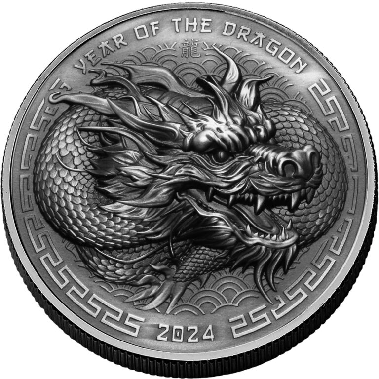 Read more about the article 2024 Fiji Year of the Dragon UHR Antiqued 1 oz Silver Coin