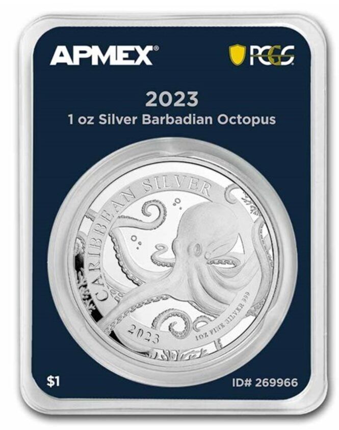 Read more about the article 2023 Barbados 1 oz Silver Octopus MD Premier + PCGS FS