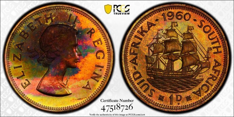 Read more about the article Toned 1960 South Africa Penny | PCGS PR64RB