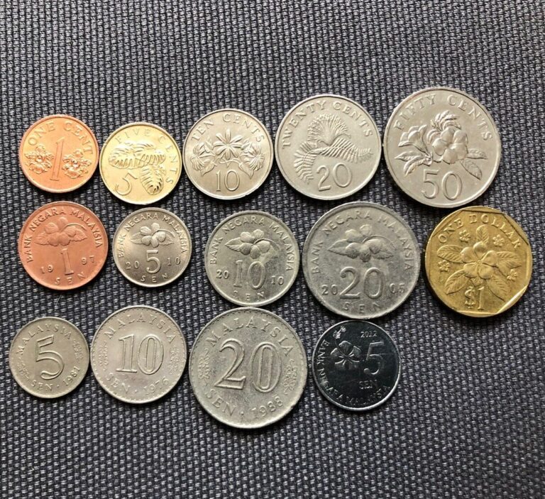Read more about the article Singapore 🇸🇬 Malaysia 🇲🇾 Lot Of 14  World Foreign Coins