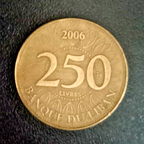 Read more about the article LEBANON  250 LIRA LIVRES CIRCULATED COIN IN VERY GOOD CONDITION VARIOUS YEARS