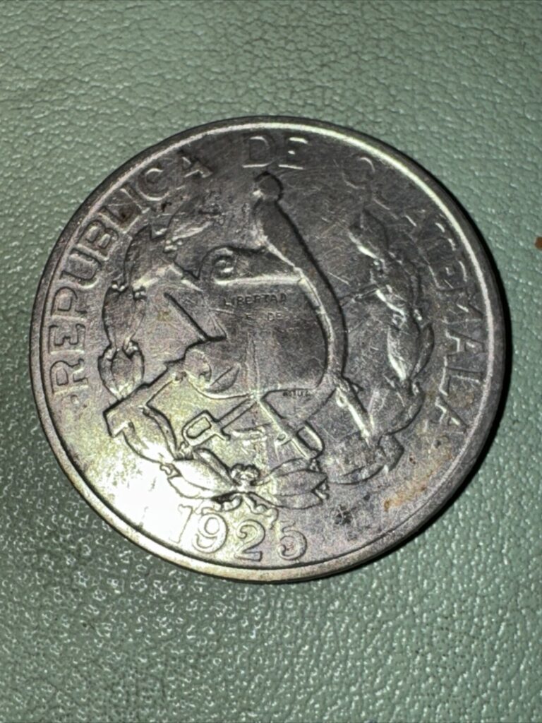 Read more about the article Guatemala 1925 1/4 Quetzal Silver Coin Very Fine VF