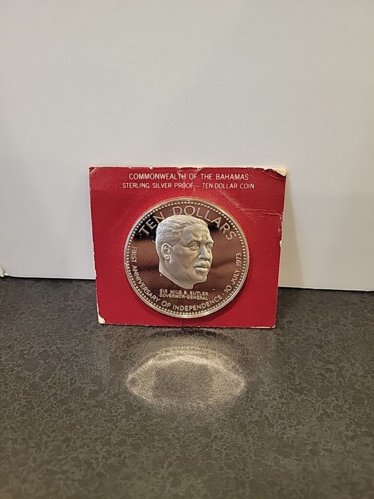 Read more about the article 1973 BAHAMAS Large Independence Milo Butler VINTAGE Proof Silver $10 Coin i86923