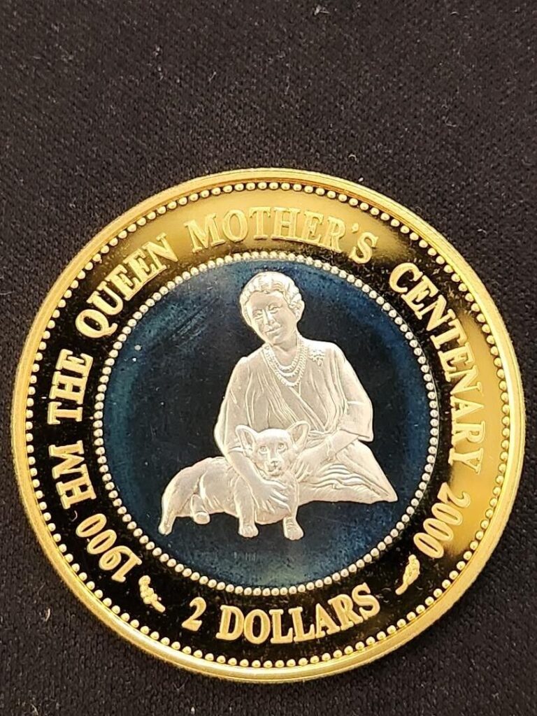 Read more about the article Bahamas 2000 – 2 DOLLARS – Queen Mother Centenary – Silver PROOF Coin
