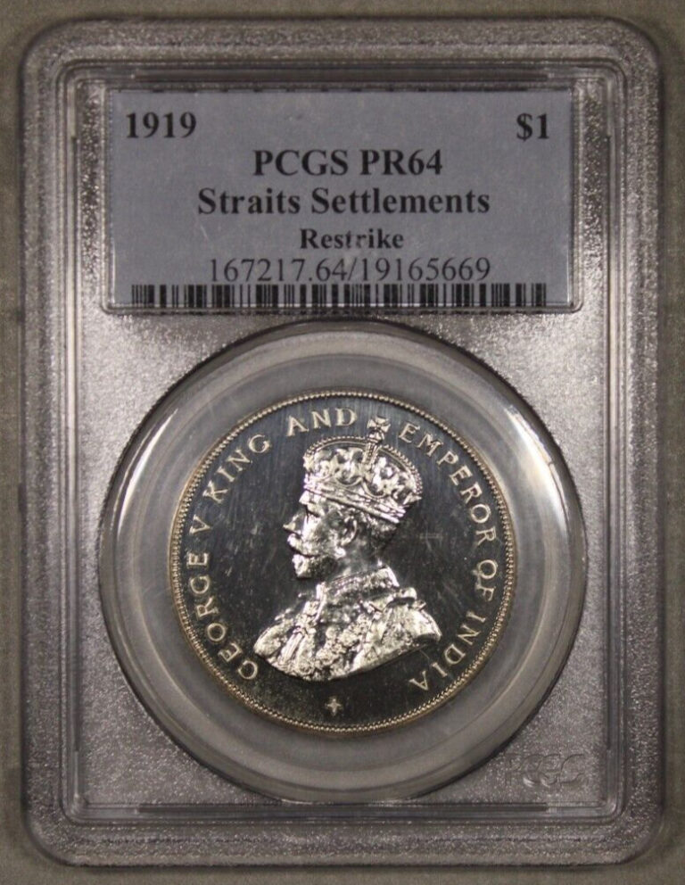 Read more about the article 1919 Straits Settlements Silver Dollar Proof Restrike PCGS PR64