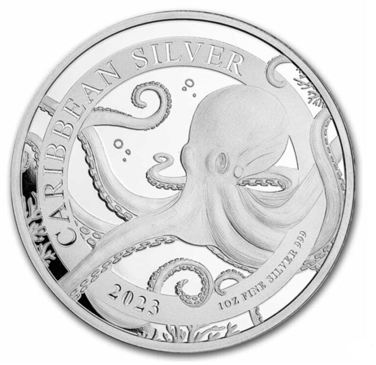 Read more about the article 2023 Barbados 1 oz Silver Caribbean Octopus BU in capsule