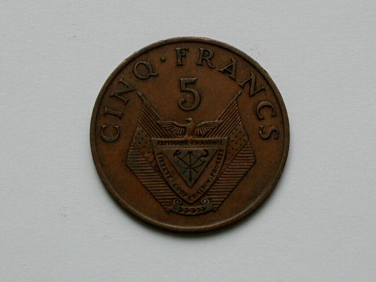 Read more about the article Rwanda (Africa) 1987 5 FRANCS Coin Circulated and Toned with Sharp Legend