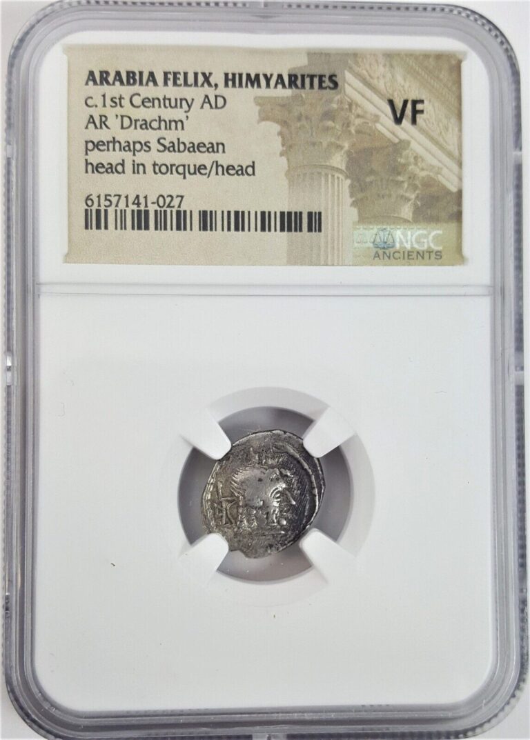 Read more about the article NGC VF VERY FINE Arabia Felix Himyarites AR Drachm Silver Coin 1st Century