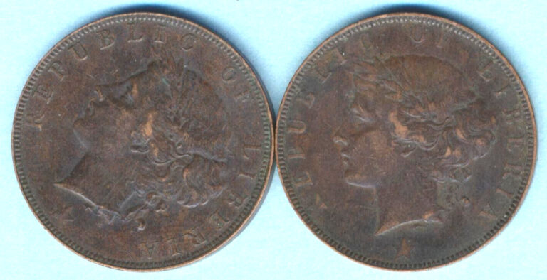 Read more about the article Liberia Two 1896  2 Cent Coins  XFs  FREE SHIP