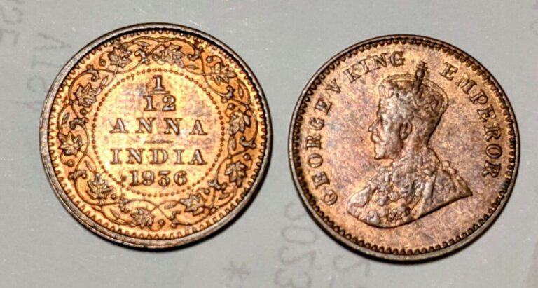 Read more about the article India 1936  112 Anna Copoer Coin King George VI