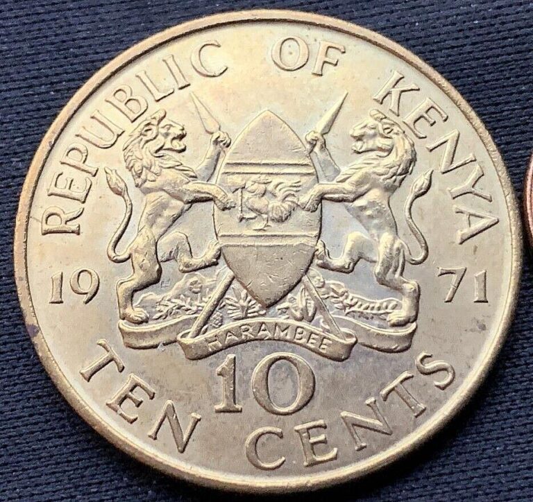 Read more about the article 1971 Kenya 10 Cents Coin  UNC    #M294