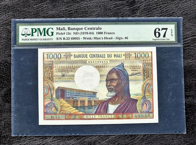 Read more about the article Mali 1000 Francs 1970-84 PMG 67 EPQ UNC Pick 13 c