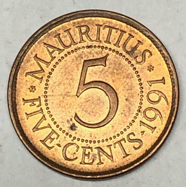 Read more about the article 1991  Mauritius  5 Cents Coin  – KM#52