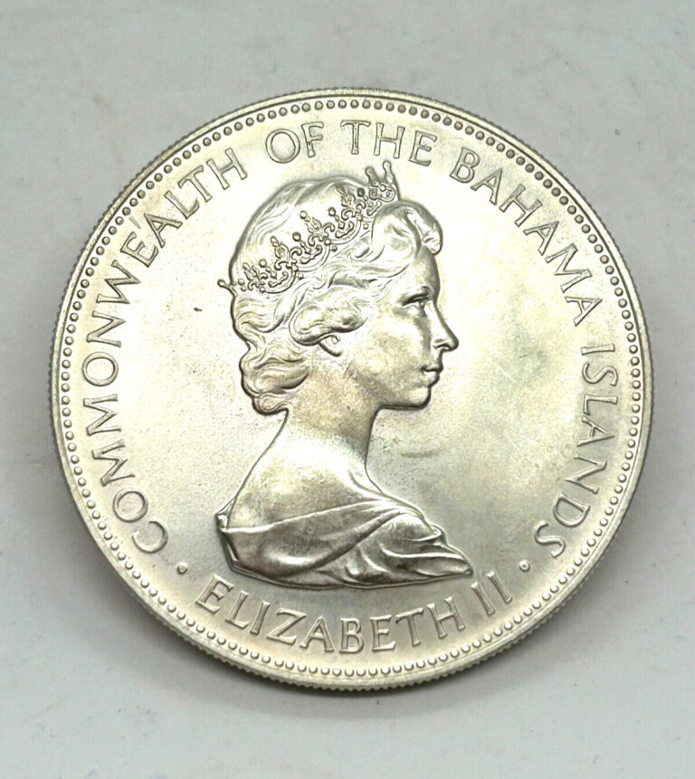 Read more about the article 1971 Commonwealth of Bahama Islands Elizabeth $5 Silver Coin Large Unc 1.25 oz